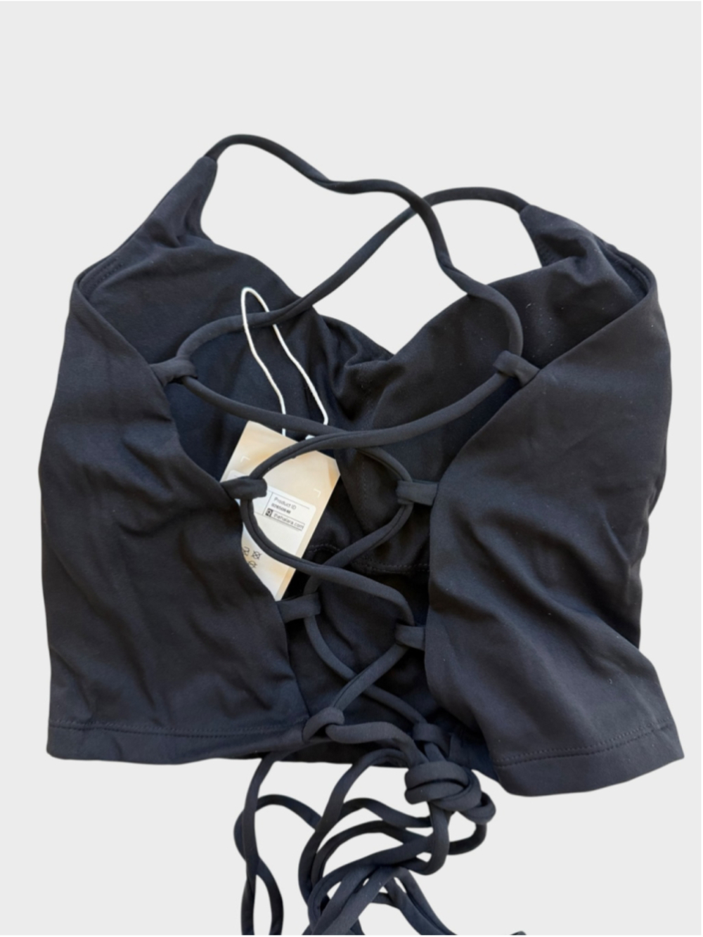 Size L Halara Lace Up Crop Tank Top in Black